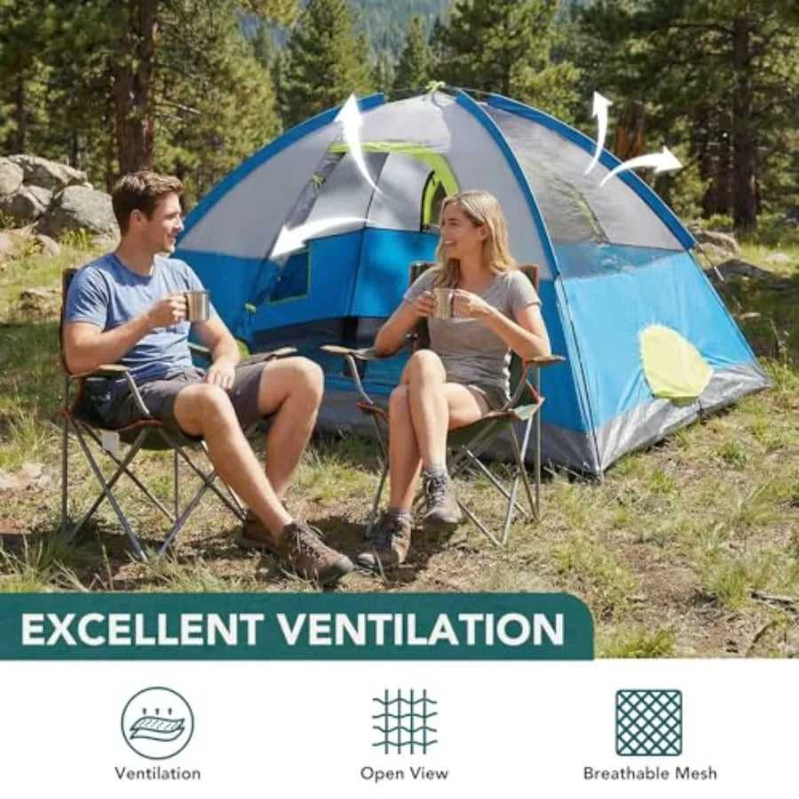Camping Tent – Waterproof & Windproof Dome Tent with Rainfly and Ventilation for Family Outdoor Camping