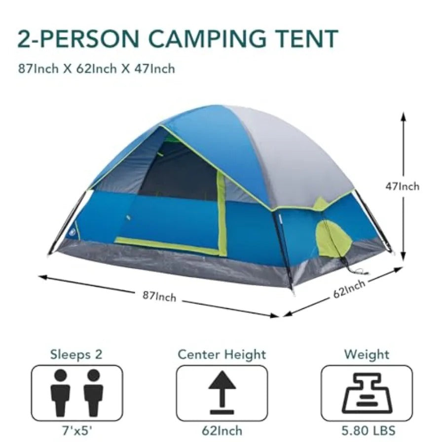 Camping Tent – Waterproof & Windproof Dome Tent with Rainfly and Ventilation for Family Outdoor Camping